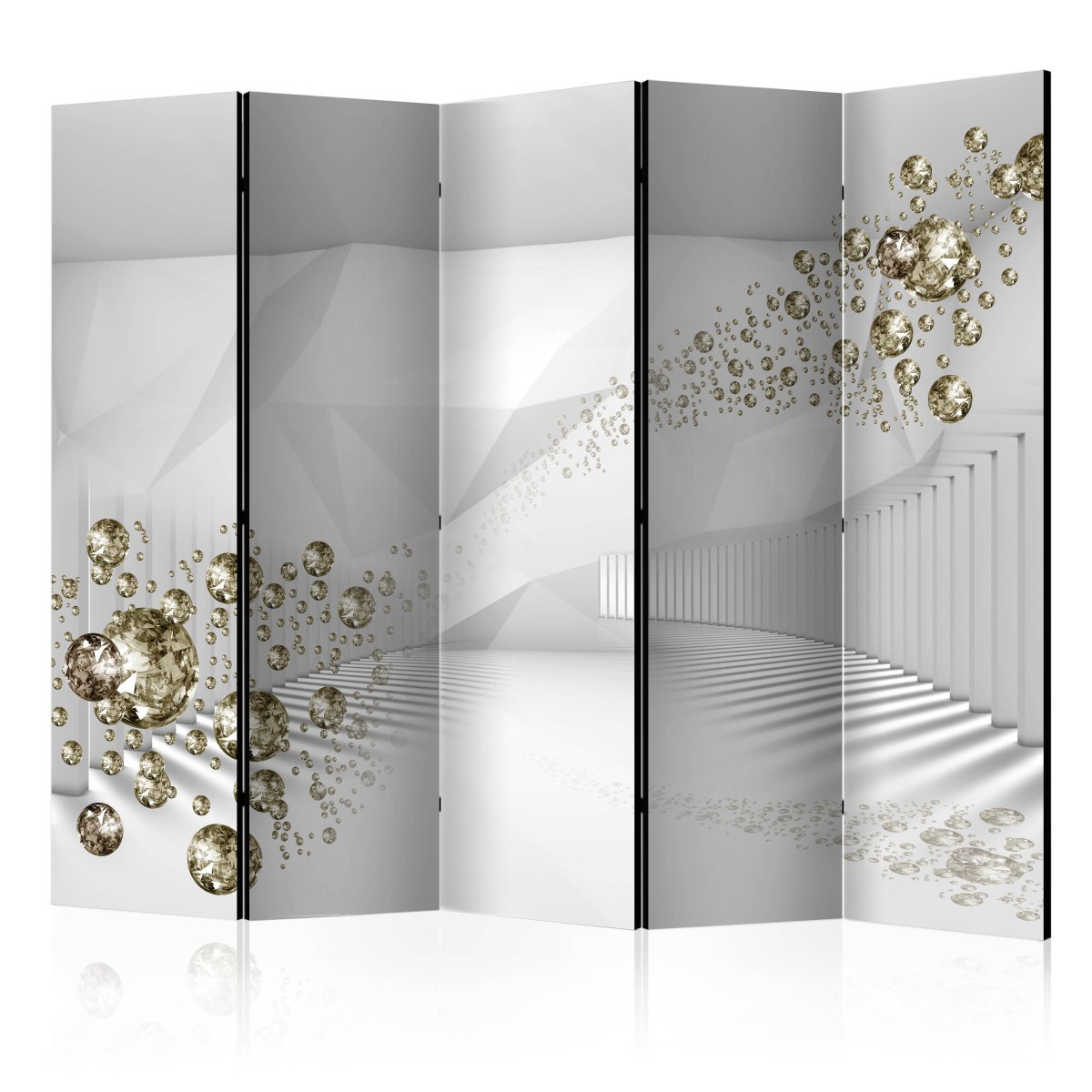 Paravent 5 volets grand format Corridor of Diamonds pour intimité de chambre