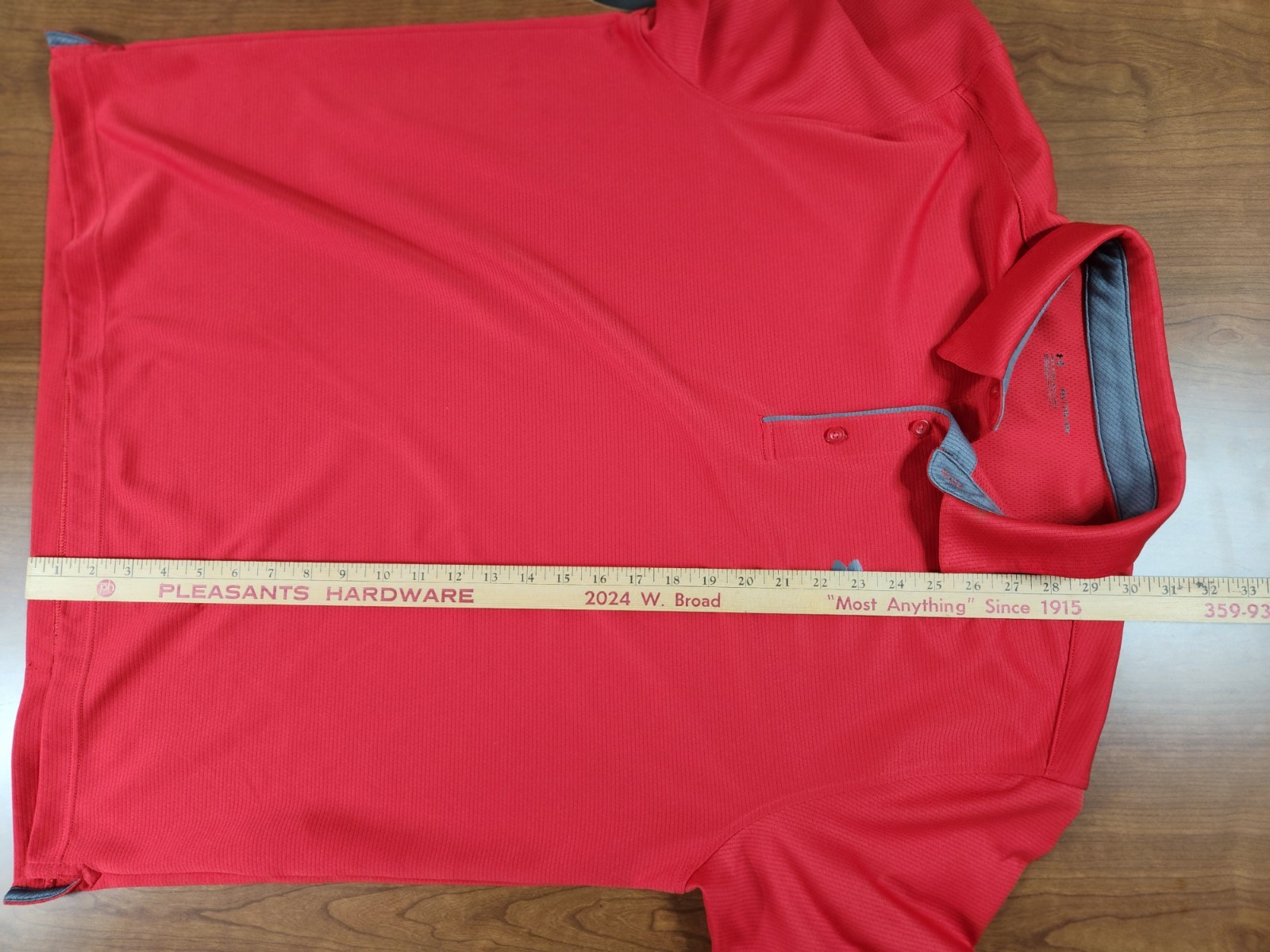 Under Armour Mens Solid Red Polo Button Short Sle… - image 11