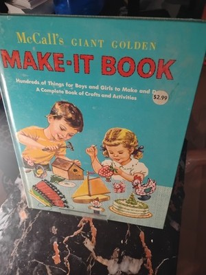 TRUE COLLECTIBLE! Vintage McCall's Giant Golden MAKE-IT BOOK 1961 Hardcover Exce