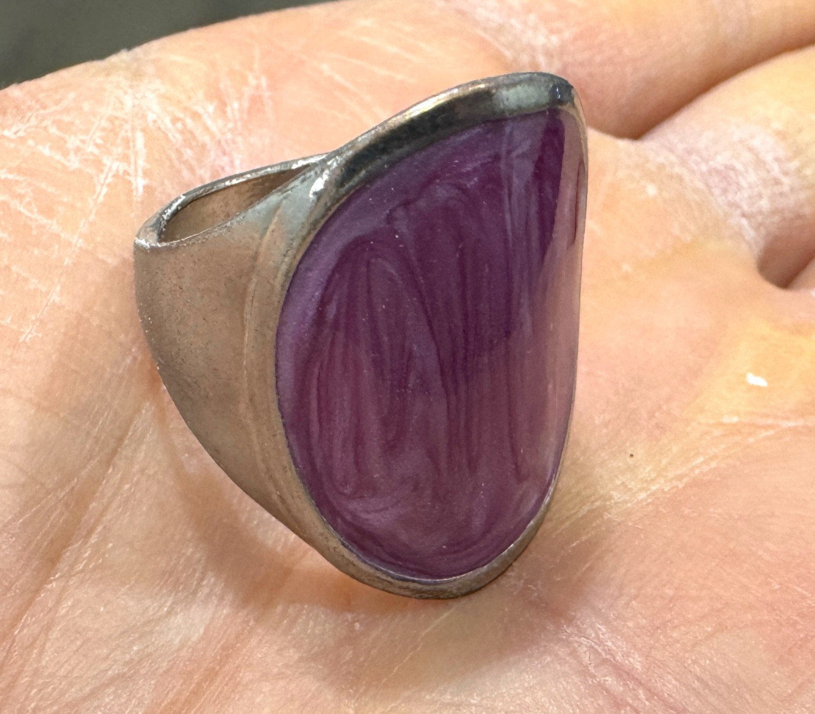 Artisan Ring Large Purple Stone Statement Ring Si… - image 4