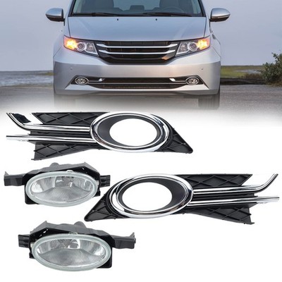 Fog Light Driving Lamp Cover Bezel Wiring Switch Kit For Honda Odyssey 2014-2017