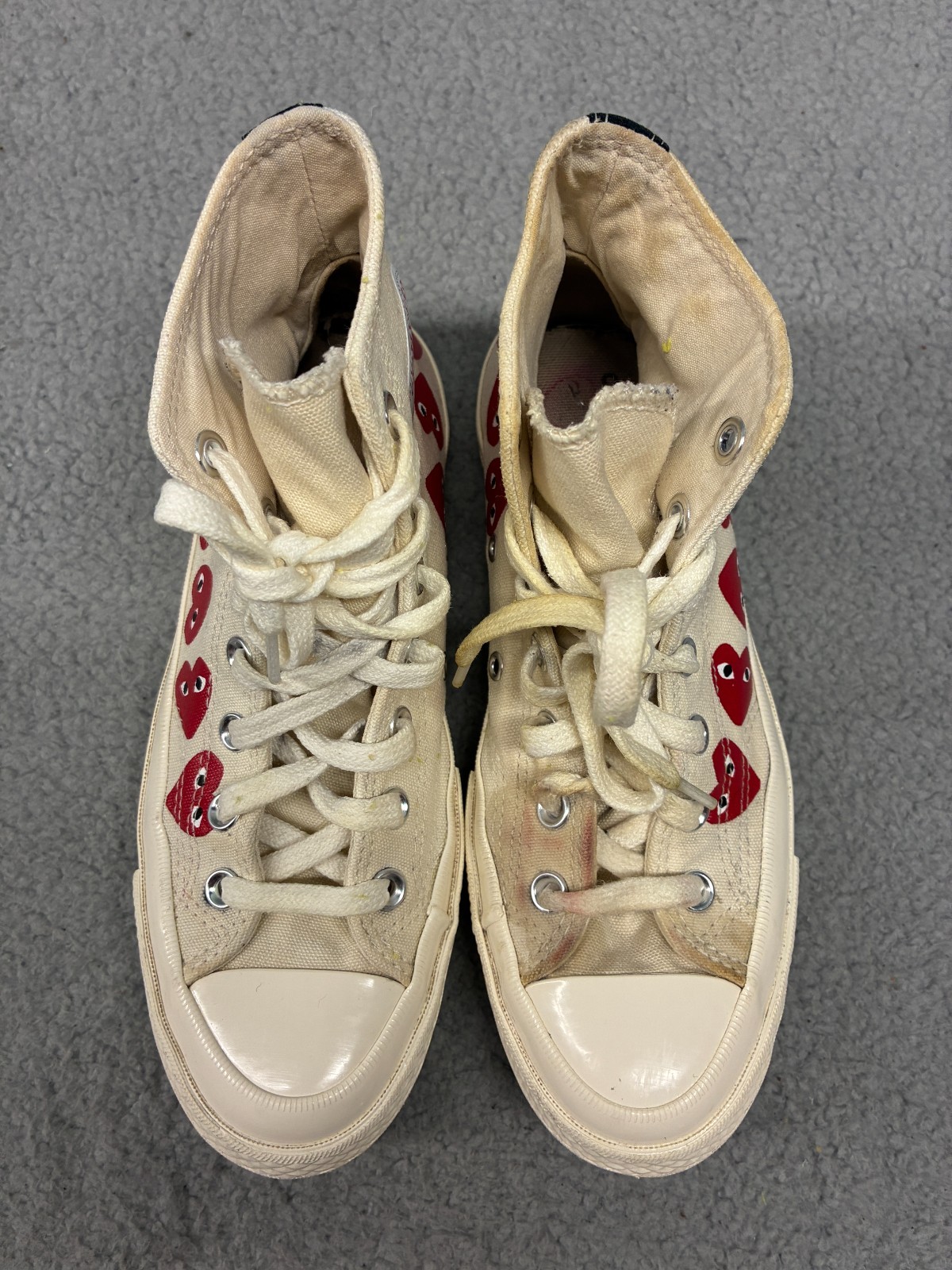 Converse x Comme des Garçons Play Cream Chuck Taylor High Top Sneakers Women's 8 thumbnail 6