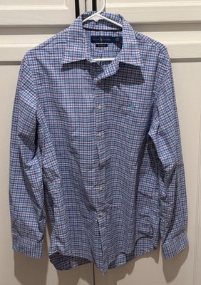 Ralph Lauren NWOT LS Button Down Plaid Shirt Sz L Blue  Edgewood Tahoe Golf