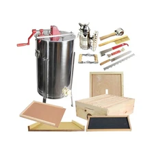 2 Frame Honey Extractor w/ Honey Bee Brood Box & BeeHive Tool Kit GLBSEBROODCTS1