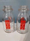 SET OF 2 VINTAGE 1/2 PINT MILLER DAIRY GLASS MILK BOTTLE