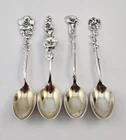 Lot of (4) Reed & Barton Harlequin Floral Sterling Silver Demitasse Spoons 45.7g