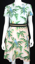 STELLA McCARTNEY Multi-Color Silk Crepe BIRDS OF PARADISE A-Line Dress 42