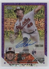 2023 Topps Chrome Rookie Purple Speckle Refractor /299 DL Hall #RA-DLH Auto 2a9
