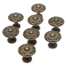 8 Pcs Vintage Antique Brass Knobs Cabinet Handles Drawer Knob Pulls, Small Size