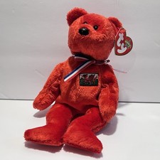 Ty Beanie Baby WALES Red Bear Vintage Ty Stuffed Animal Plush Toy Beanie Babies