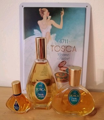 Vintage Original Tosca No. 4711, drei Versionen plus Blechschild 