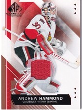2015-16 UD SP Game Used Copper Jersey #50 ANDREW HAMMOND Ottawa Senators