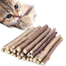 10 PCS Catnip Sticks Organic Cat Chew Toys Natural Plant Matatabi Wood Color