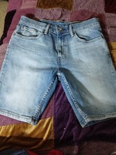 Levi 502 Shorts Denim Mens Size 33 Light Wash 9" Inseam