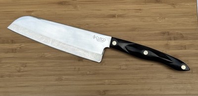 CUTCO 1766 KF Santoku 7'' Stainless Steel Knife Brown Handle USA no monogram