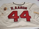 Hank Aaron Signed Autographed Atlanta Baseball Cream Jersey Steiner COA Read!