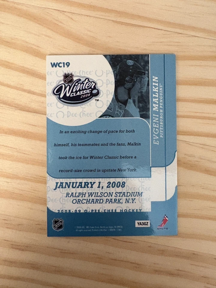 2008-09 O-Pee-Chee Winter Classic Highlights #WC19 Evgeni Malkin - Penguins - Image 2 of 2