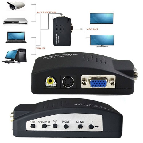 AV S-Video RCA VGA Composite Video to VGA Converter Adapter for HDTV DVD Monitor - Picture 5 of 10