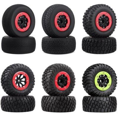 4 Stück 110 mm RC Auto Gummireifen Rad für 1/10 Short Course Truck Traxxas Slash