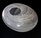 vintage Murano Art Glass " Filigre " Vase 1980s.