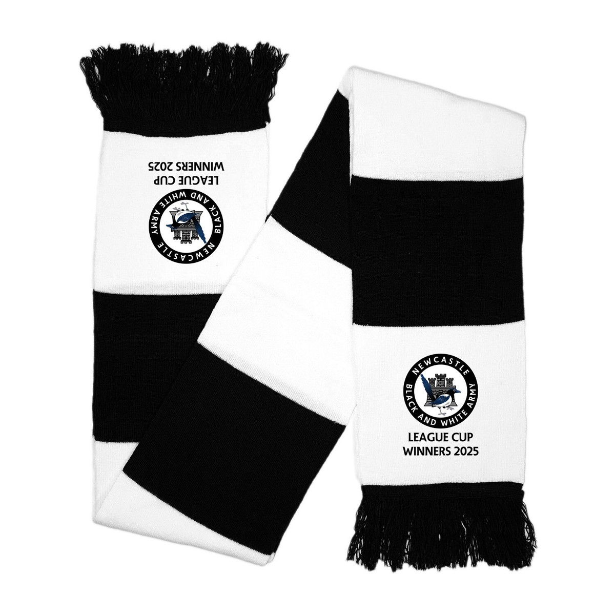 League Cup WINNERS 2025 Crest Newcastle Scarf Fanmade Merchandise Printed  Logo