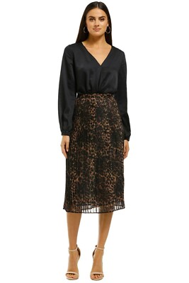 MISHA Jana Midi Skirt Leopard Print Size 8 AU Casual pre owned