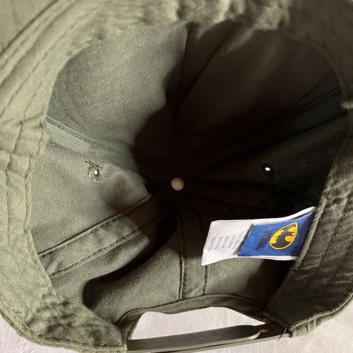 DC COMICS BATMAN SNAPBACK CAMO YOUTH HAT CAP OLIVE GREEN USED - Picture 4 of 11