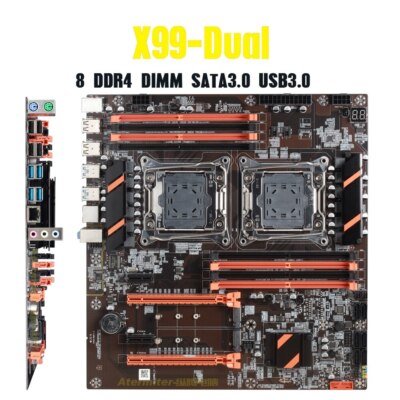 X99 Motherboard Set Dual CPU with E5 2680 V4 64GB DDR4 Ram