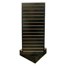 BLACK 20''x20''x54'' Revolving Slatwall Floor Display Rotating Cube Tower 4Sided