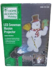 Home Accents Holiday LED Snowman illusion Christmas Projector 1006215532 NEW!