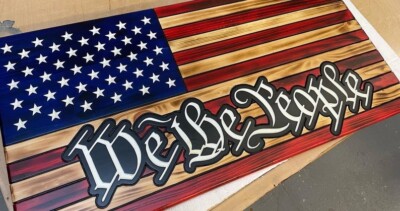 Wooden American Flag, Waving American jkh