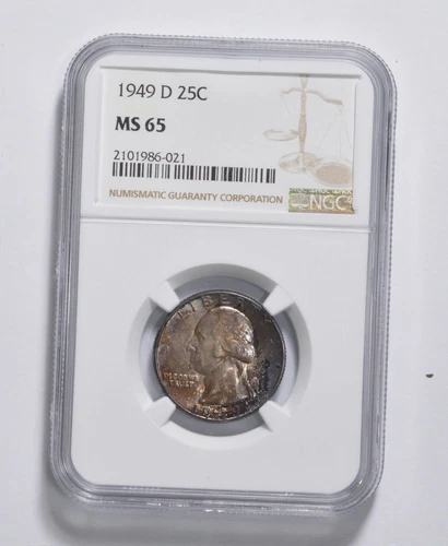 MS65 1949-D Washington Quarter - Graded NGC - Crusty Original *3236
