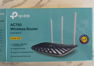 TP-LINK Archer C20 AC750 300Mbps Dual-Band Wireless Router