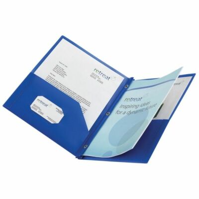 USA BRAND NEW Business Source Poly Portfolio 2 Pocket LTR .3mil BLUE 20880 set 2