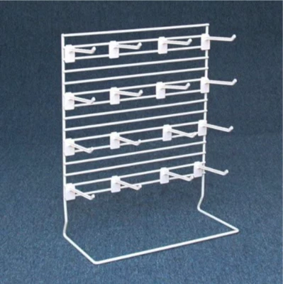 PEG HOOK RACK Countertop Grid Merchandise Display Rack with 12 Hooks - 12" W x 15" H