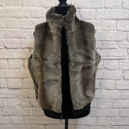Faux Fur Vest Size S. Satin Lining 