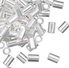 Crimp, 10 Sterling Silver 3x2mm Seamless Tube Crimp Beads with 1.3mm ID