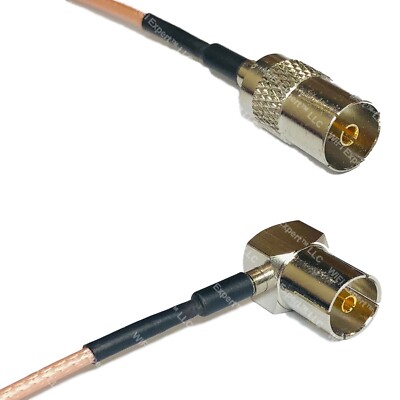 RG316 DVB TV Pal Female to DVB Pal Female Angle RF Cable Rapid-SHIP LOT