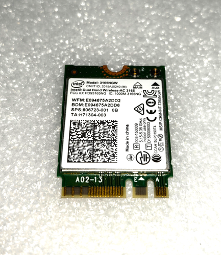Carte WiFi Intel 3165NGW Pour HP Probook 450 G3 - Carte Réseau Occasion - Fonctionnelle