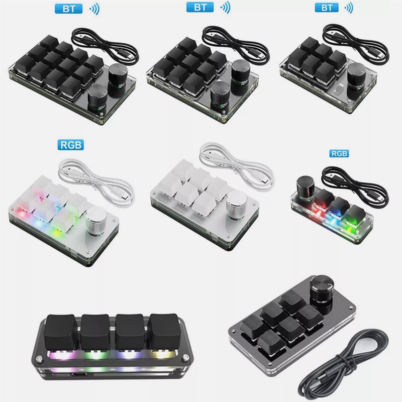 Bluetooth Mechanical Keyboard One-Handed Quick Copy Keyboard RGB 3/4/6/9/12 Key