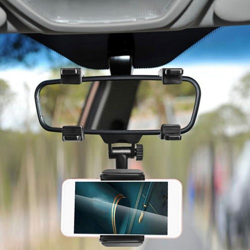 360 Rotatable Car Rearview Mirror Mount Holder Stand Accessories For Cell Phone - Picture 5 of 12