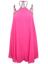 Ladies Dress Sizes 4 8 10 Hot Pink Swing Asos Embellished Strap
