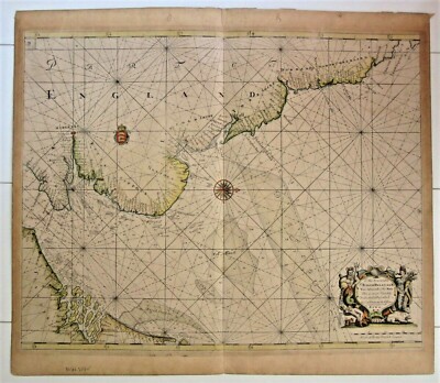Original Karte von 1723 - Ostküste. Capt Greenville Collins. Sir Ralph Delaval. 