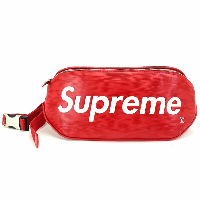 louis vuitton x supreme bumbag epi red