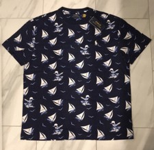 Polo Ralph Lauren Men's Polo Bear Sailboat Classic Fit T-Shirt Navy Blue 65 New