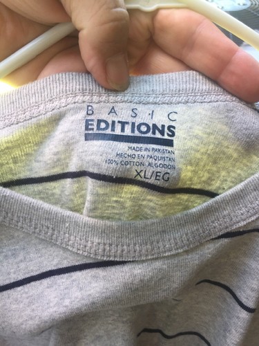 BASIC EDITIONS Polo Stripe BRAND NEW Henley Long Sleeve Mens Shirt XL ❤️cb15m2 - Picture 3 of 4