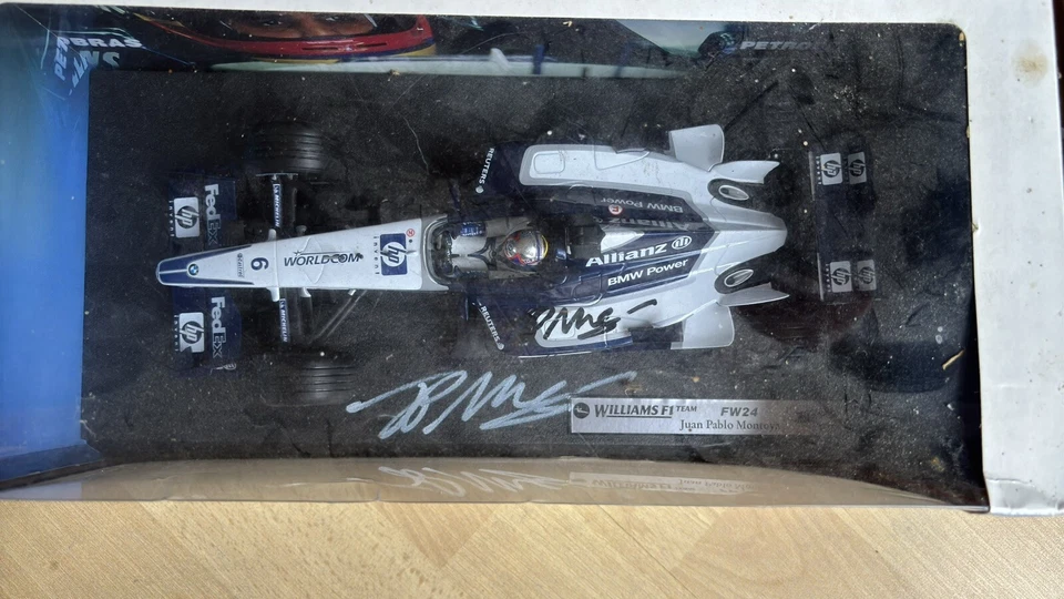 Williams BMW FW 24 Juan Pablo Montoya Hot Wheels 1:18 Model mit Unterschrift! - Bild 2 von 4