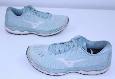 Mizuno Wave Sky Women Tennis Shoes Sneaker Running Jogging Gray Blue 10 Waveknit