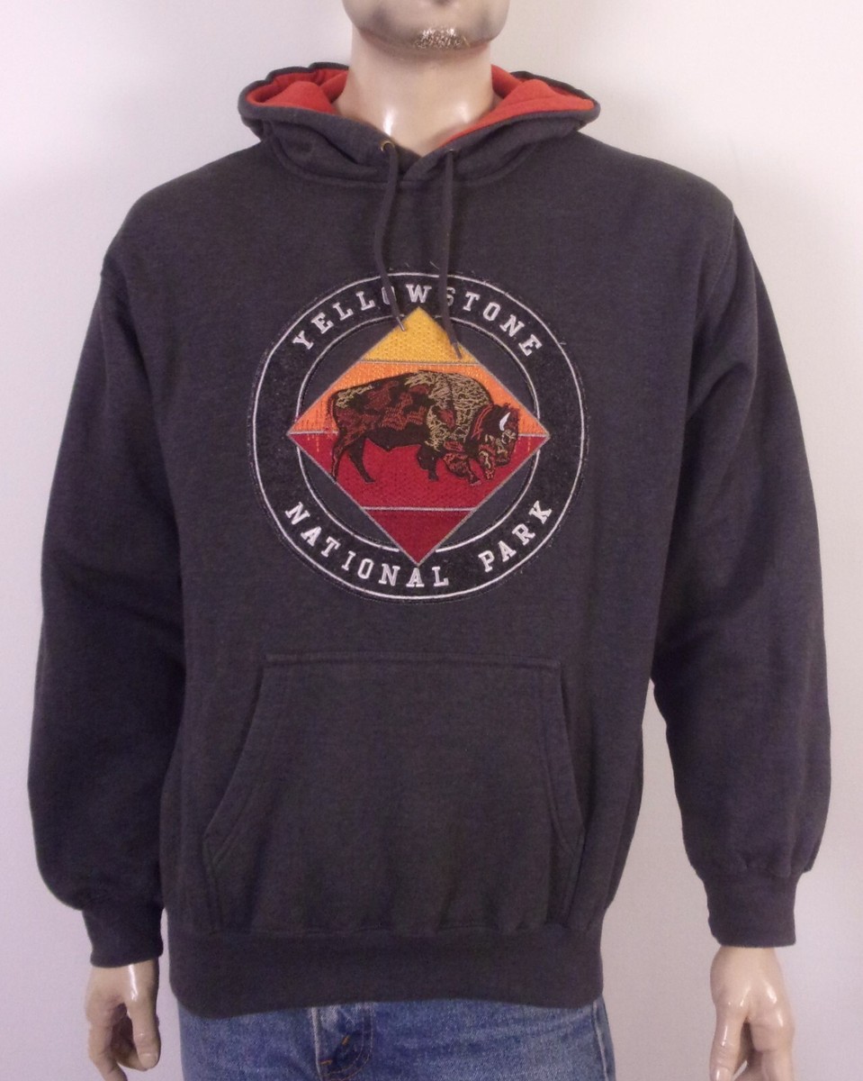 vintage EUC Prairie Mountain Yellowstone National Park Hoodie Sweatshirt SZ  M