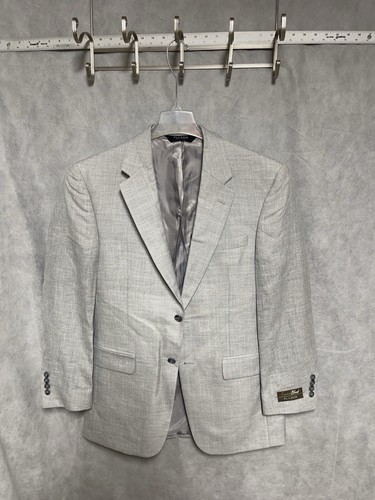 NWT Jos A Bank Blazer Men's 40R Gray Linen Wool 2B Flannel Textured Coat Luxury